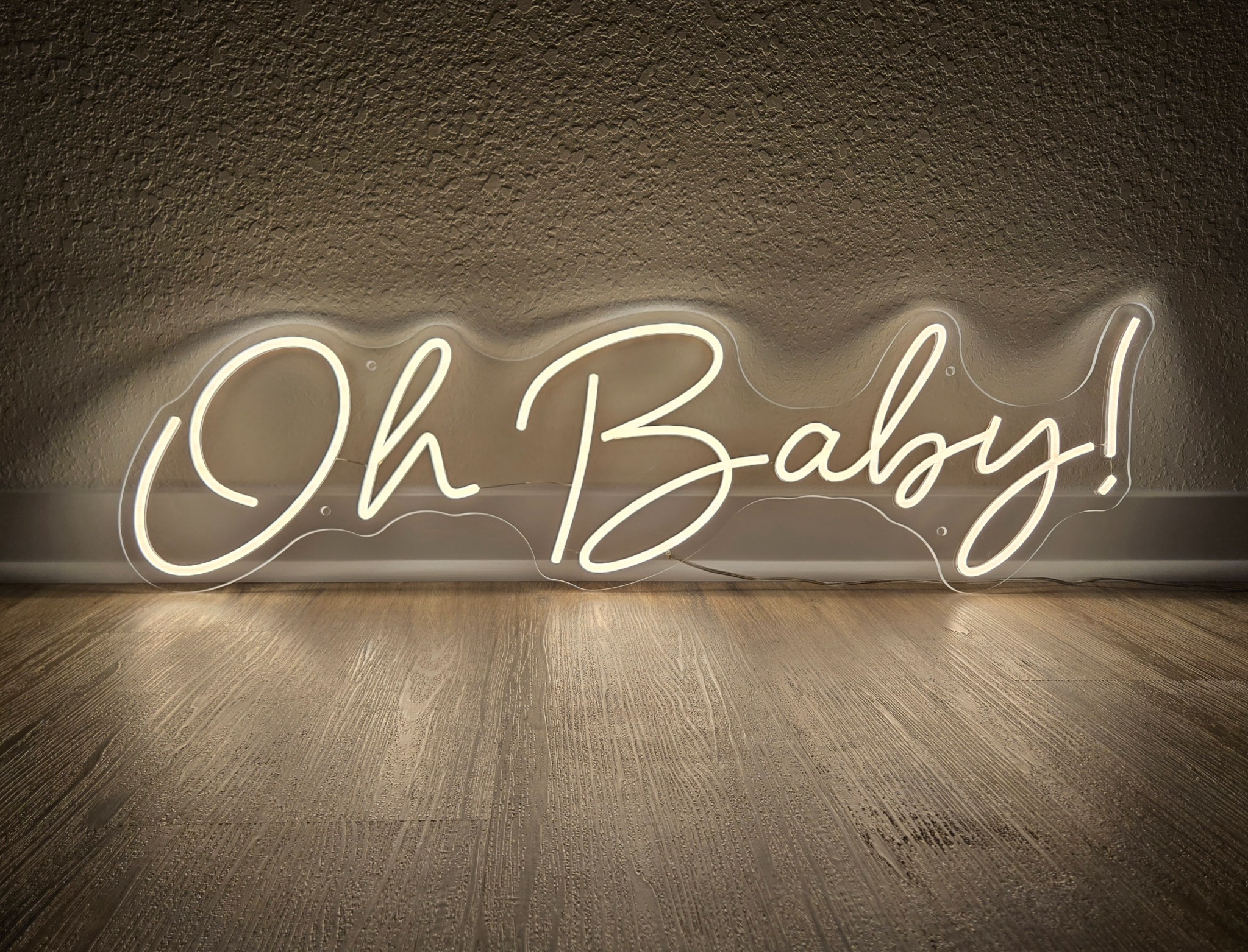 Warm white Oh Baby neon sign
